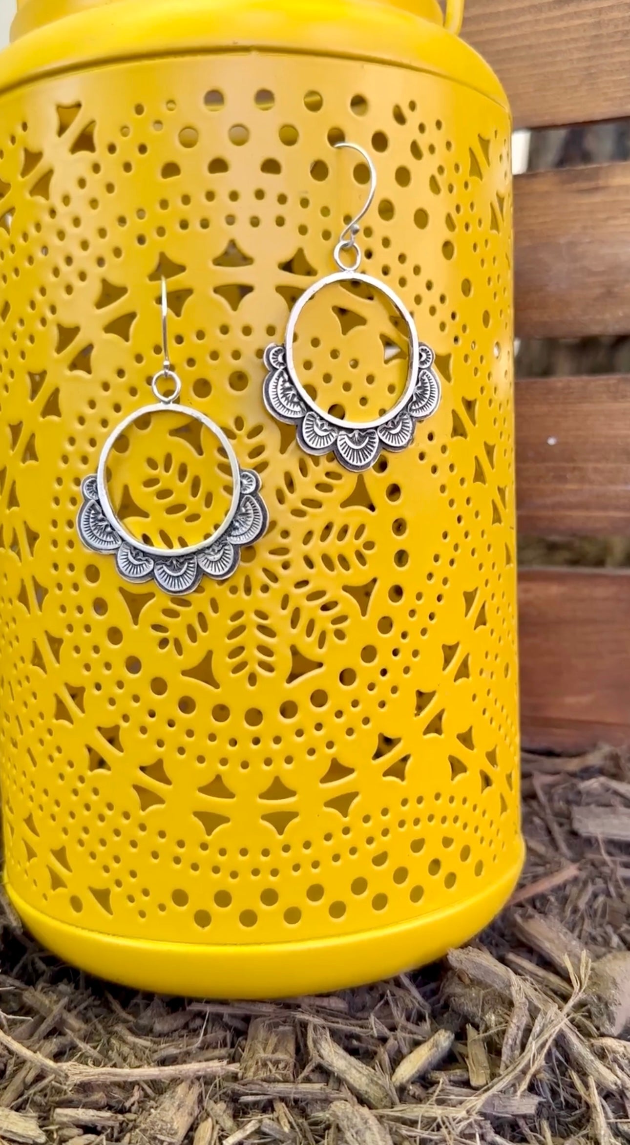 Round stamped earrings