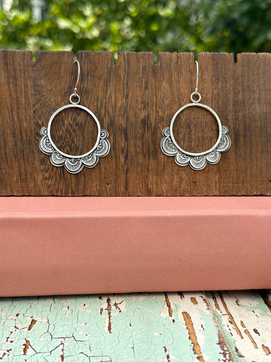 Round stamped earrings