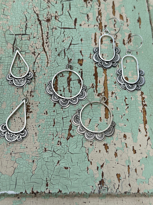 Round stamped earrings